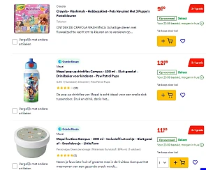 3+1 gratis op tal van baby en speelgoed artikelen bij Bol